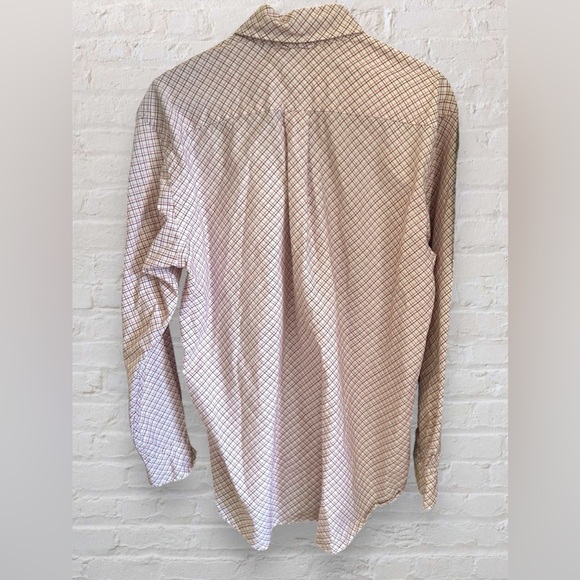 Tommy Hilfiger Button Up Shirt Men's Medium Red Accents Long Sleeve Cotton - Picture 2 of 7